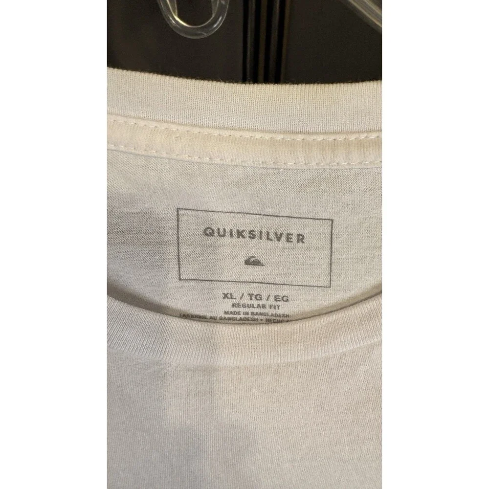 Quiksilver Men's XL White Regular Fit T-Shirt 100% Cotton